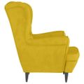 vidaXL Kreslo wingback s podnožkou horčicovo-žlté zamatové