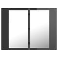 vidaXL LED kúpeľňová zrkadlová skrinka lesklá sivá 60x12x45 cm akryl