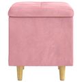 vidaXL Ottoman s Úložným Priestorom Ružová 40 x 40 x 45 cm Zamat