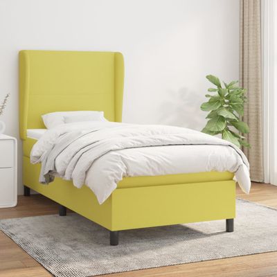 vidaXL Posteľný rám boxsping s matracom zelený 80x200 cm látka