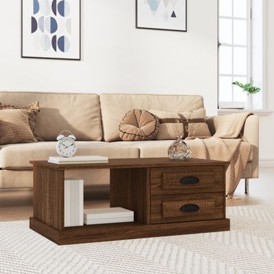 vidaXL Konferenčný stolík hnedý dub 90x50x35 cm kompozitné drevo