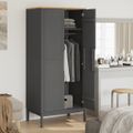 vidaXL Šatník FLORO sivý 77x53x171 cm borovicový masív