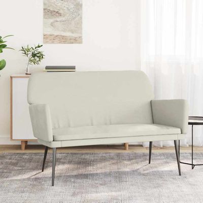 vidaXL Lavička krémová 108x79x79 cm zamat
