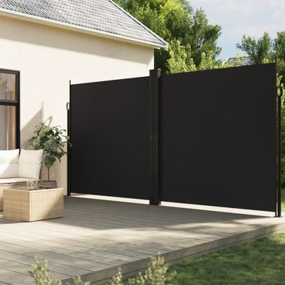 vidaXL Zaťahovacia bočná markíza čierna 220x1000 cm