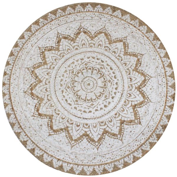vidaXL Pletený koberček z juty, 150 cm, okrúhly