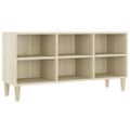 vidaXL TV stolík nohy z masívneho dreva dub sonoma 103,5x30x50 cm