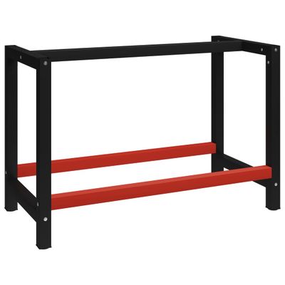 vidaXL Rám na pracovný stôl kovový 120x57x79 cm čierno-červený