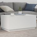 Konferenčný stolík vidaXL s LED svetlami biely 90x50x40 cm