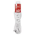Predlžovací kábel EMOS P0410R / 10 m / 4 zásuvky / biely / PVC / 1,5 mm2
