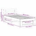 vidaXL Rám postele Hnedá 90 x 200 cm Masívne borovicové drevo