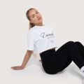 Dámske cropped tričko Earned White - GymBeam, veľkosť L