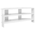 vidaXL RohováTVskriňa 102x40,5x45cm Vysoko lesklá biela