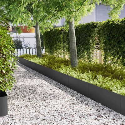 vidaXL Obrubník trávnika 20 ks 100 x 0,05 x 30 cm Čierna