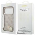Puzdro Guess Case Magsafe 4G PU Leather s trojuholníkovým logom a zlatým kovovým rámom fotoaparátu pre iPhone 17 Pro ružové