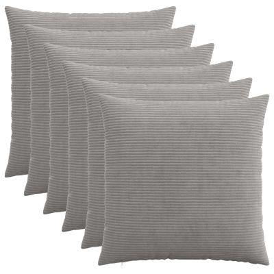 vidaXL Poťah na podložku 6 pcs HEERLEN Svetlosivá 55 x 55 cm manšestr
