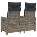 vidaXL Hojdačka s tabletou 2 -Seater 126 x 65 x 112 cm polyratan