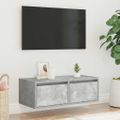 vidaXL TV skrinka s LED svetlami betónová sivá 75x35,5x25 cm