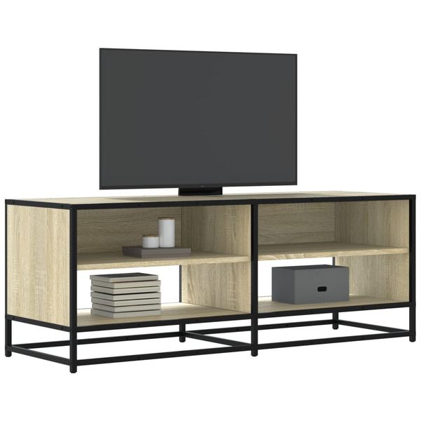 vidaXL TV skrinka dub sonoma 120,5x40x46 cm kompozitné drevo a kov