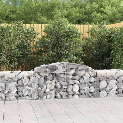vidaXL Oblúkový gabionový kôš 3 ks 300x50x60/80 cm pozinkované železo