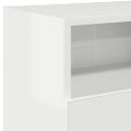 vidaXL TV skrinka s LED svetlami lesklá biela 120x30x50 cm