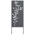 vidaXL Záhradná clona na súkromie Kvetinový Antracit 50 x 140 cm