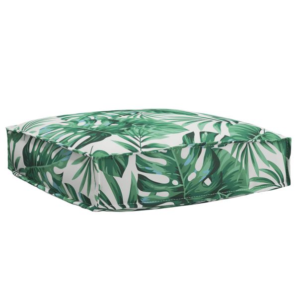vidaXL Podložka List Vzor listov 60 x 60 x 12 cm Oxfordská látka