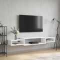 vidaXL Nástenný TV kabinet Nástenná montáž Biela 180 x 28 x 21 cm