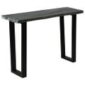 vidaXL Konzolový stolík masívne mindi drevo 110x35x75 cm sivý