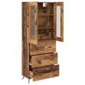 vidaXL Vysoký kabinet so policou 2 ks Staré drevo 69,5 x 34 x 180 cm