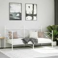 VidaXL Denná posteľ bez matraca Biela 107x203 cm Oceľ