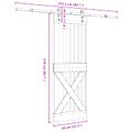 vidaXL Posuvné dvere NARVIK Prírodná a čierna 70 x 210 cm (213,5 cm)