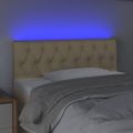 vidaXL Čelo postele s LED krémové 90x7x78/88 cm látka