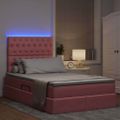 vidaXL LED úložná posteľ s matracom Ružová 120 x 200 cm Zamat