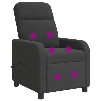 vidaXL Masážne relaxačné kreslo Tmavosivá Bouclé