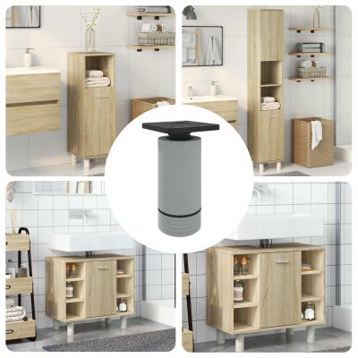 vidaXL Nohy nábytku Nastaviteľná 12 pcs Biela 64 x 64 x 100 mm PP