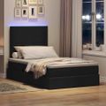 vidaXL LED úložná posteľ s matracom Čierna 120 x 200 cm Látka