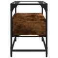 vidaXL TV skrinka sklenená doska dymový dub 60x35x51 cm kompoz. drevo