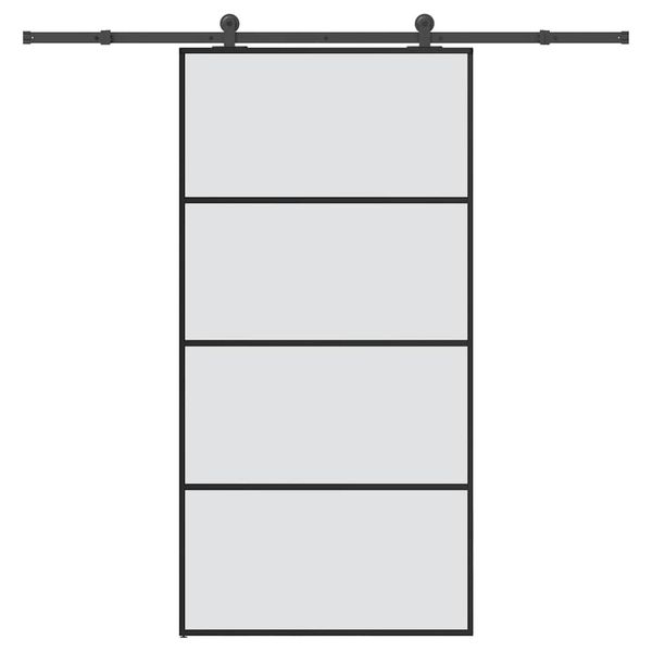 vidaXL Posuvné dvere s kovaním ESG sklo a hliník 102,5x205 cm