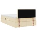 vidaXL Postel s úložným prostorem a matrací Krémová 120 x 190 cm Zamat