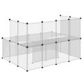 vidaXL Klietka pre malé zvieratá priehľadná 143x107x93 cm PP a oceľ