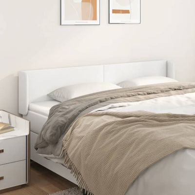 vidaXL Čelo postele so záhybmi biely 163x16x78/88 cm umelá koža