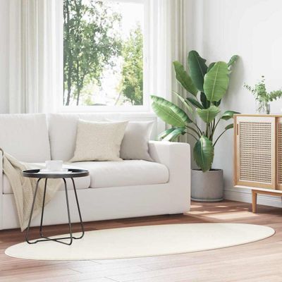 vidaXL Kusové koberce Oválny HUARTE Krémová 100 x 200 cm