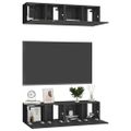 vidaXL TV skrinky 4 ks lesklé čierne 60x30x30 cm drevotrieska