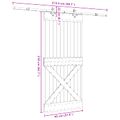vidaXL Posuvné dvere NARVIK Prírodná a čierna 95 x 210 cm (213,5 cm)