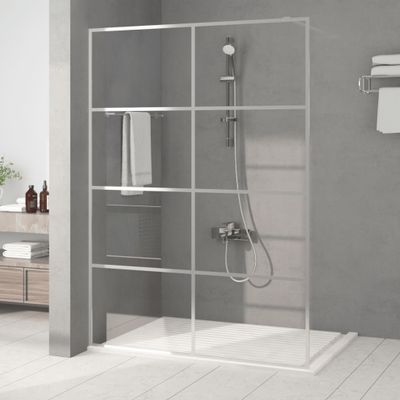 vidaXL Sprchová zástena strieborná 140x195 cm priehľadné ESG sklo