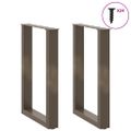 vidaXL Nohy k jedálenskému stolu v tvare U, 2 ks, prírodná oceľ, 50 x (72-73) cm, oceľ