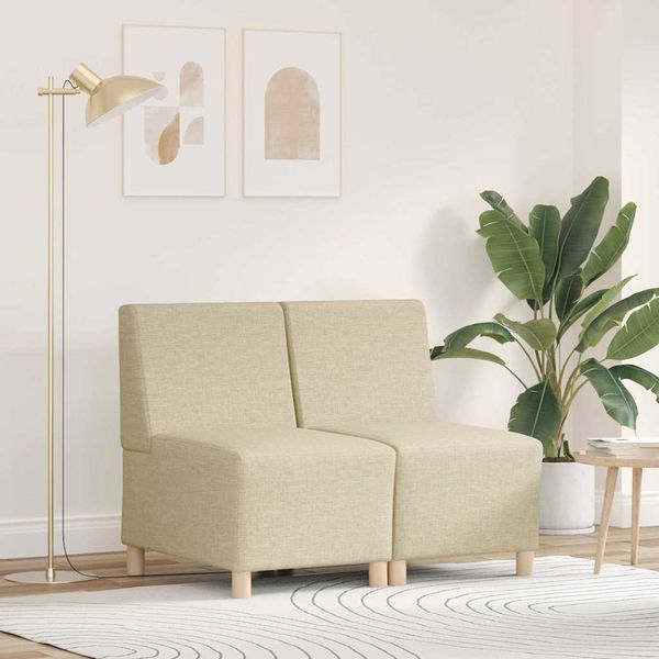 vidaXL Bezrúčková modulárna sofa jednotka 2 pcs Krémová