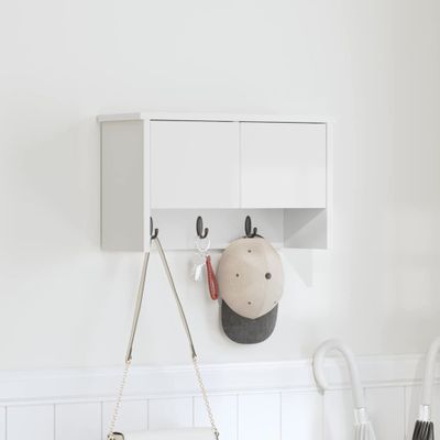 vidaXL Vešiak na stenu Nástenný Biela 50 x 20 x 30 cm Kompozitné drevo