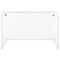 vidaXL Futbalová bránka biela 122x81x81 cm oceľová