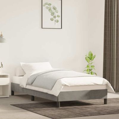 vidaXL Posteľ bez matraca bledosivý 90x200 cm zamat
